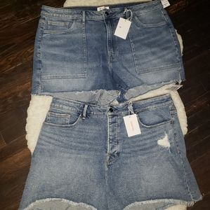 New good American jean shorts size 18